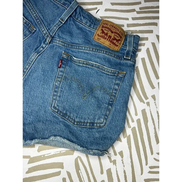 Levi's 501 Denim Jean Shorts - Women's Size 27 - Picture 3 of 6